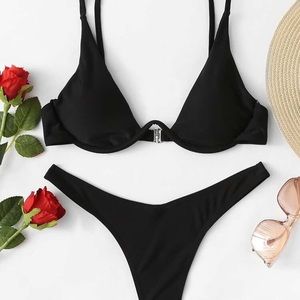 Black Underwire Bikini Swimsuit